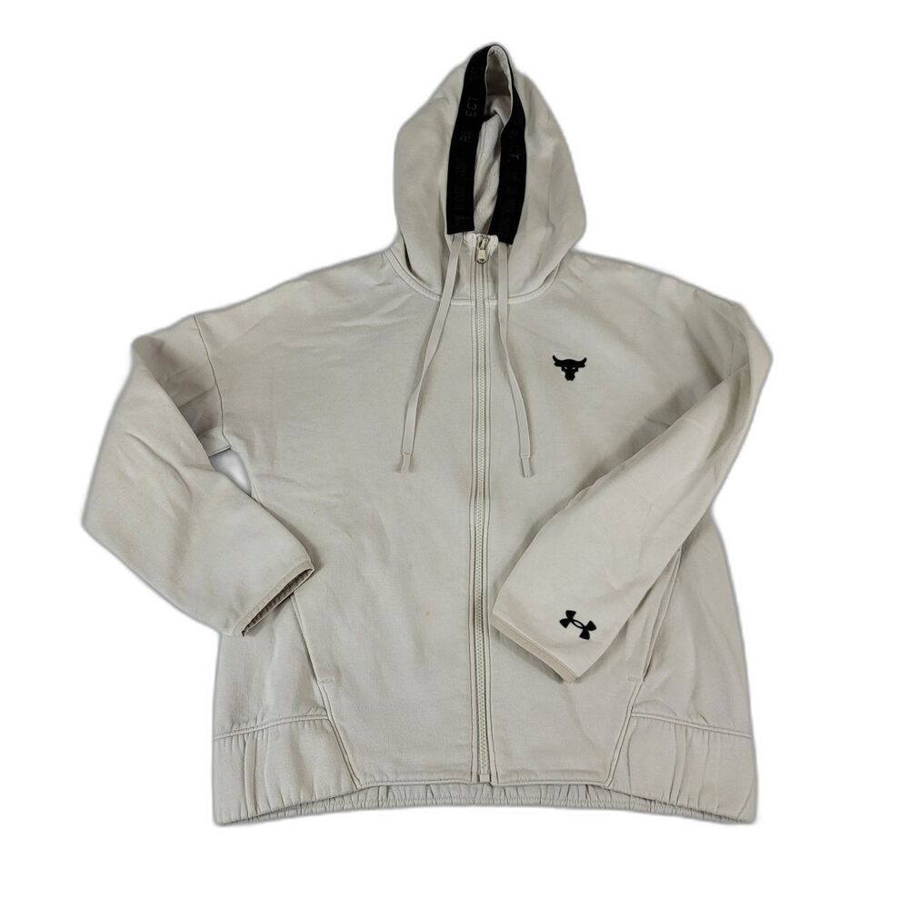Under Armour Sweatshirt Women's Size S White Project Rock Charged Cotton Fleece